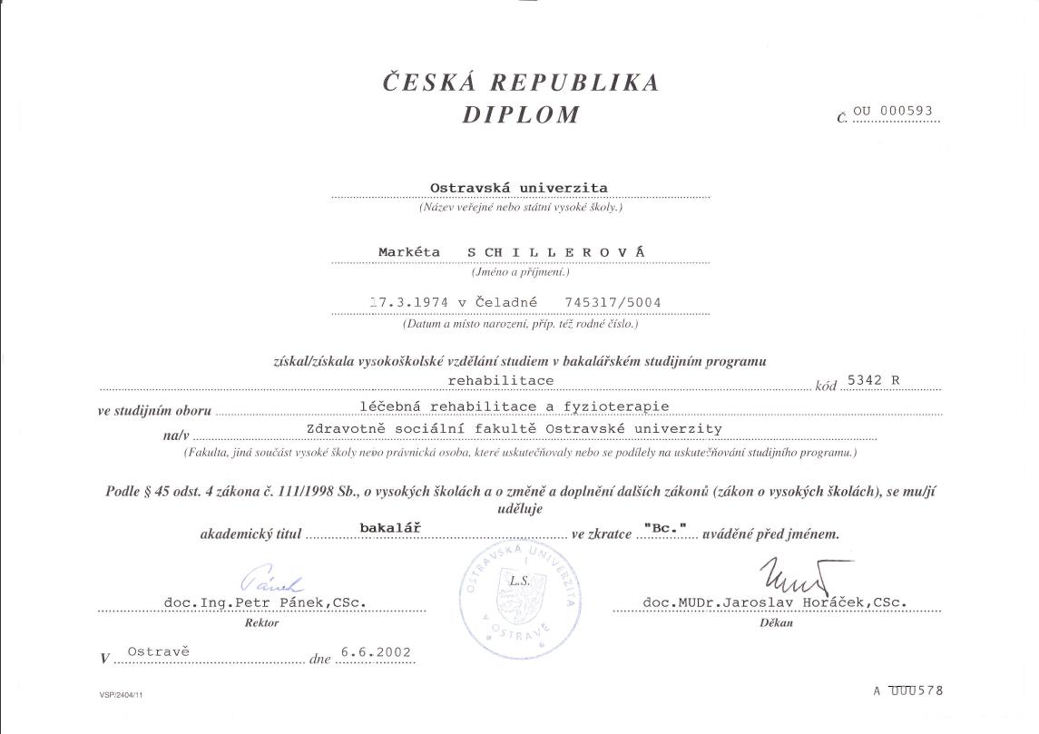 Vysokoškolské vzdělání v bakalářském studijním programu